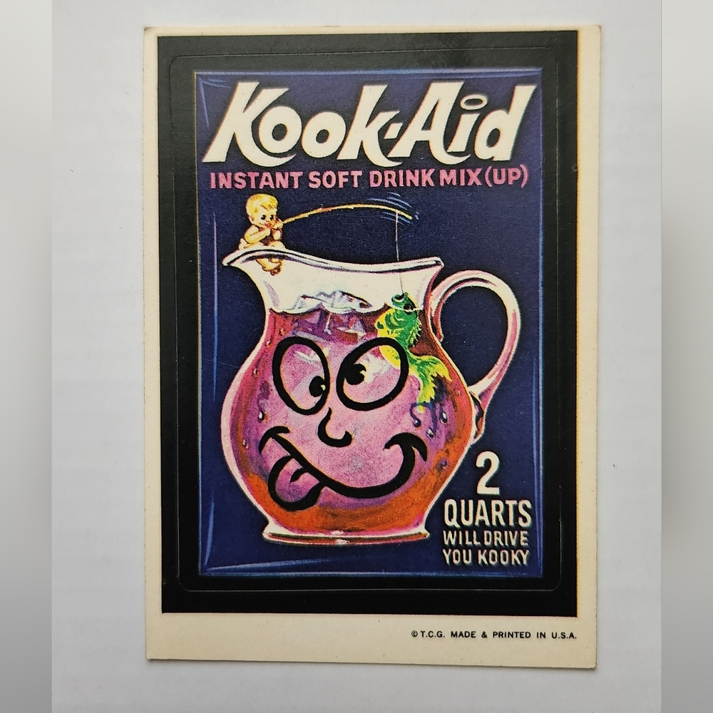 🥤 Vintage 1973 Wacky Packages Sticker - "Kook-Aid" Trading Card Collectible 🤪